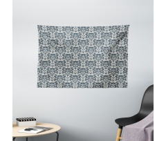 Skull in Flora Wide Tapestry