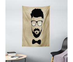 Hipster Boy Silhouette Tapestry