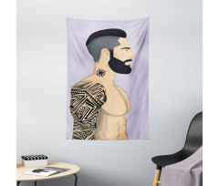 Muscular Boy with Tattoos Tapestry