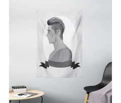 Greyscale Beardless Boy Tapestry