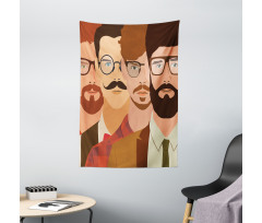 Male Hipster Characters Tapestry