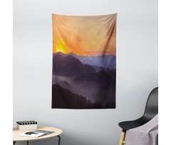 Dawn on Misty Mountains Tapestry