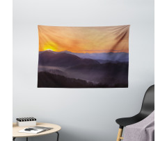 Dawn on Misty Mountains Wide Tapestry