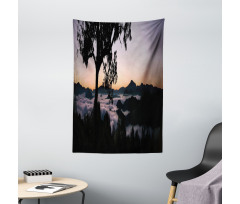 Fog Fill Valley Sunset Tapestry