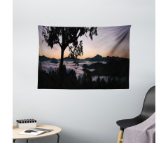 Fog Fill Valley Sunset Wide Tapestry