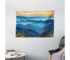 Blue Mountain Ridges Wide Tapestry