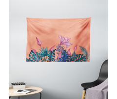 Exotic Monstera Floral Art Wide Tapestry