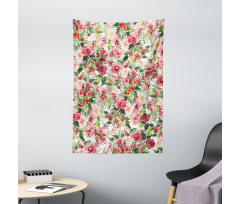 Roses Berries Bouquet Art Tapestry