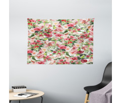 Roses Berries Bouquet Art Wide Tapestry