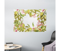 Feijoa Exotic Fruit Floral Wide Tapestry