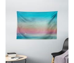 Ombre Calm Sea Tides Artwork Wide Tapestry