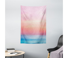 Ombre Sunset Calm Ocean View Tapestry