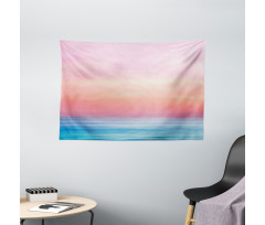 Ombre Sunset Calm Ocean View Wide Tapestry