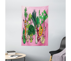 Happy Healthy Food Image Tapestry