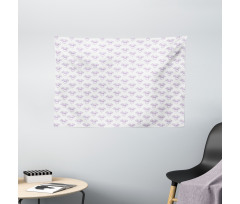 Monochrome Beet Pattern Wide Tapestry