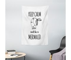 Be a Mermaid Text Tail Tapestry