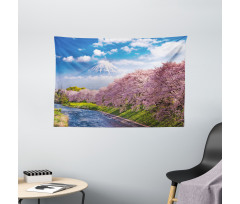 View of River and Clear Sky Wide Tapestry