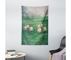 Sheep Grazing on Grass Tapestry