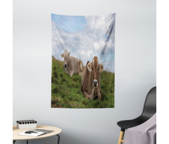 Resting Cows and Sky Tapestry