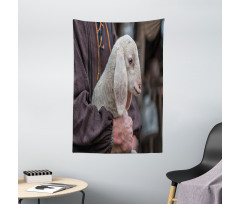 Baby Lamb Old Man Tapestry