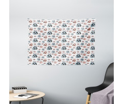 Cartoon Pigs Art Wide Tapestry