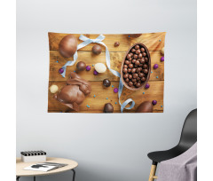 Chocolate Holiday Eggs Wide Tapestry