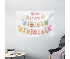 Happy Rabbit Bunting Wide Tapestry