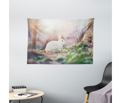 Spring Rabbit Forest Wide Tapestry