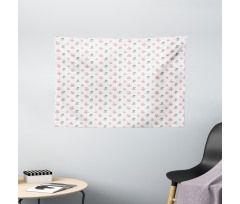 Baby Rabbit Doodle Wide Tapestry