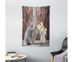 Rabbit Daisy Wooden Tapestry