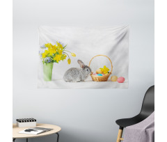 Dyed Eggs and Rabbit Wide Tapestry