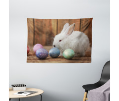 Rustic Egg Coloring Wide Tapestry