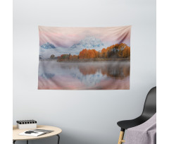 Outdoorsy Pink Sky Forest Wide Tapestry