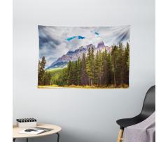 Majestic Mountains Scene Wide Tapestry