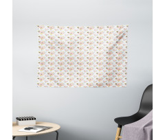 Simple Abstract Floral Art Wide Tapestry