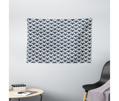 Baby Birds Face Pattern Wide Tapestry