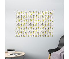 Botanical Little Triangles Wide Tapestry