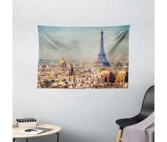 Cityscape of Paris Wide Tapestry