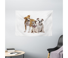 Funny Various Breeds of Dogs Wide Tapestry