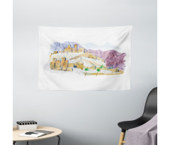 Desert City Art Wide Tapestry