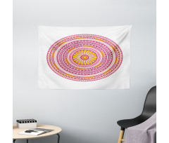 Abstract Bohemian Medallion Wide Tapestry