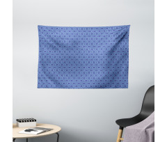 Geometric Items and Flowers Wide Tapestry
