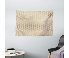 Line Art Style Motif Wide Tapestry