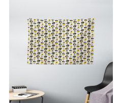 Surreal Design Flowers Wide Tapestry