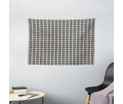 Monochrome Abstract Squares Wide Tapestry