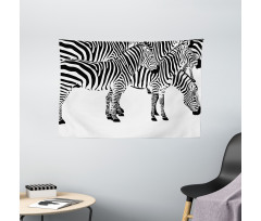 Wild Zebras Wide Tapestry