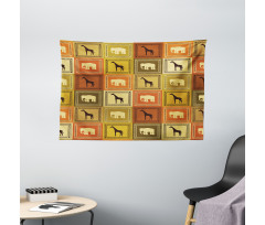Animals Pattern Wide Tapestry