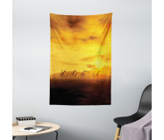 Dramatic Sunset Giraffes Tapestry