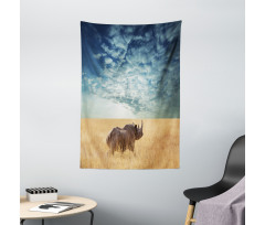 Rhino Dramatic Cloudy Sky Tapestry