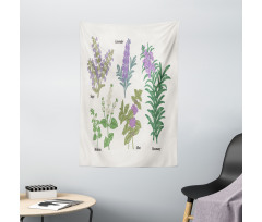 Botanical Infographic Plants Tapestry